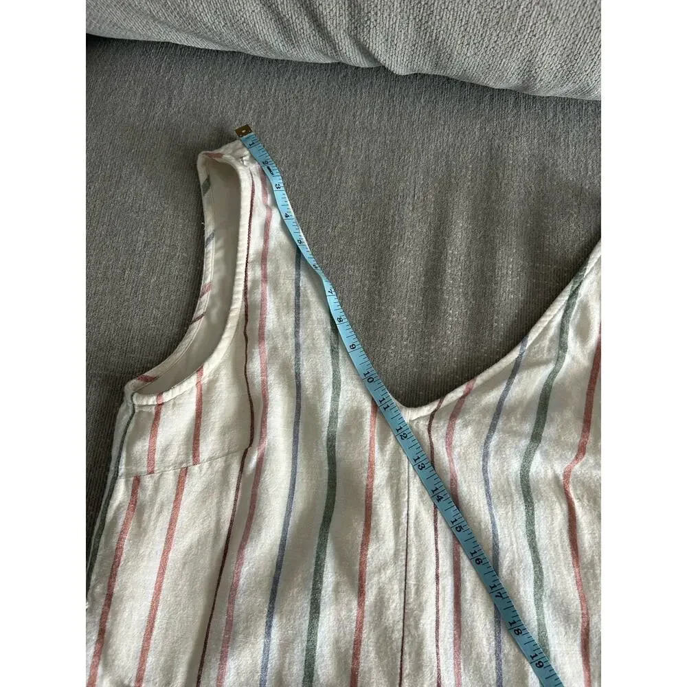 American Eagle Linen Coastal Striped Jumpsuit S Oversized  Baggy Boho